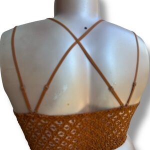 NWT Anemone Bralette XXL strappy‎ smocked back cotton lined cup Crop top